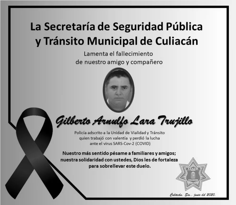 Fallecen 2 agentes de seguridad de Culiacán por Covid-19
