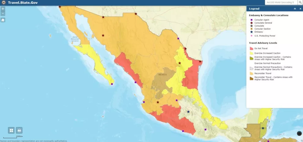 Sinaloa en Nivel 4 de Alerta de Viaje
