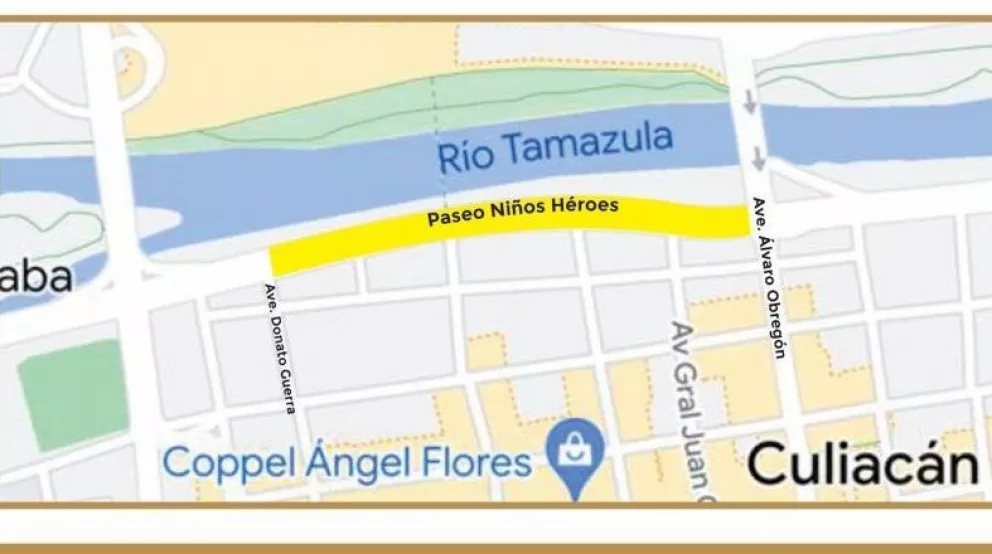 ¡ATENCIÓN CULIACÁN! El bulevar Paseo Niños Héroes, mejor conocido como Malecón Viejo permanecerá cerrado este jueves