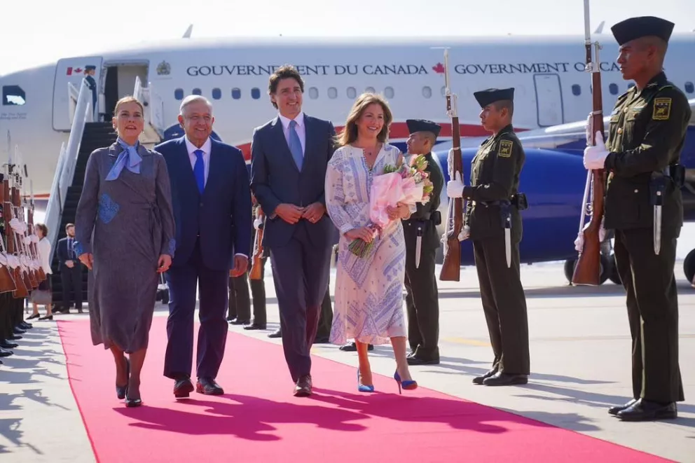 En el AIFA, AMLO recibe al primer ministro de Canadá