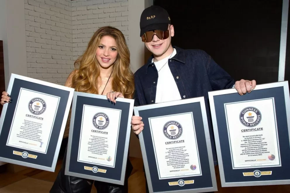 Shakira y Bizarrap recibieron cuatro Récords Guinnes