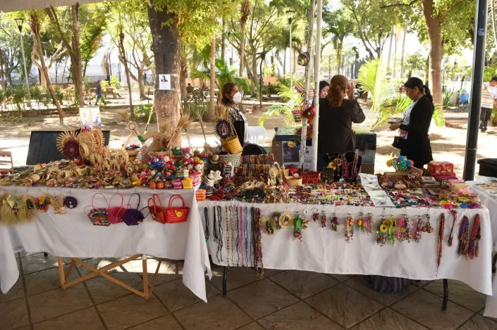 Realizan Expo Tejiendo Sueños en la plazuela Álvaro Obregón.