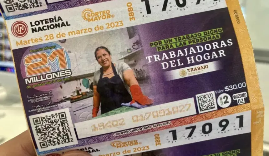 Así es nuevo Billete de Lotería alusivo a las personas trabajadoras del hogar.