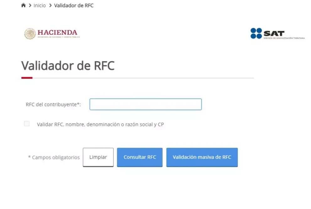 Cómo validar el RFC ante el SAT