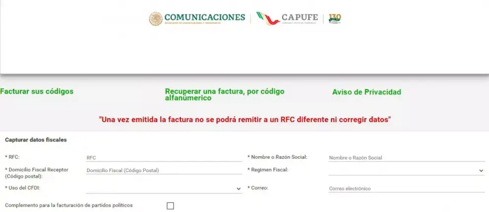 Paso a paso para descargar factura de CAPUFE 