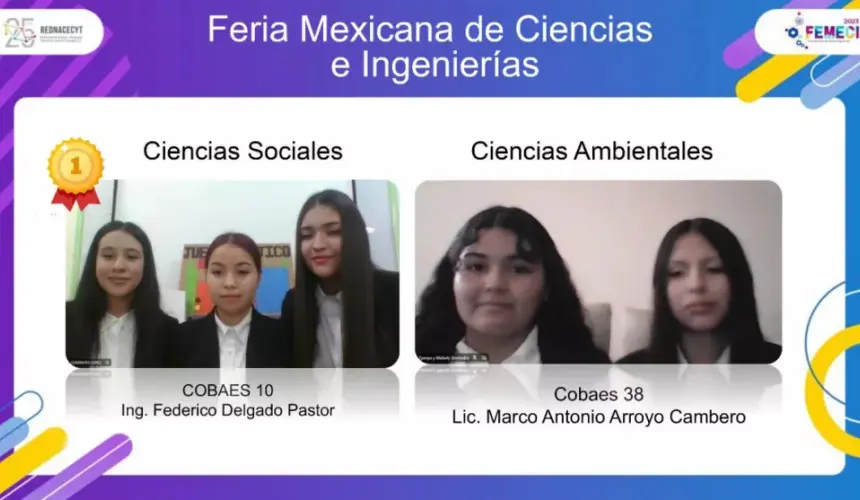  Estudiantes de COBAES Sinaloa, triunfan en la Feria Nacional de Ciencias e Ingenierías. Foto: Cortesía