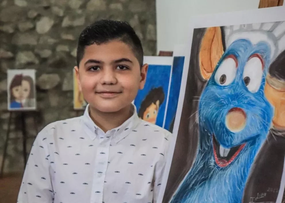 Juan Luna Villaseñor a sus 10 años inaugura su primer exposición en el Museo El Fuerte-Mirador. Foto: Cortesía