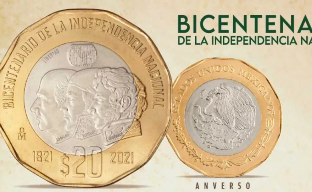 Venden monedas conmemorativas de 20 pesos, edición Bicentenario de México, hasta en 3 millones de pesos. Foto: Cortesía