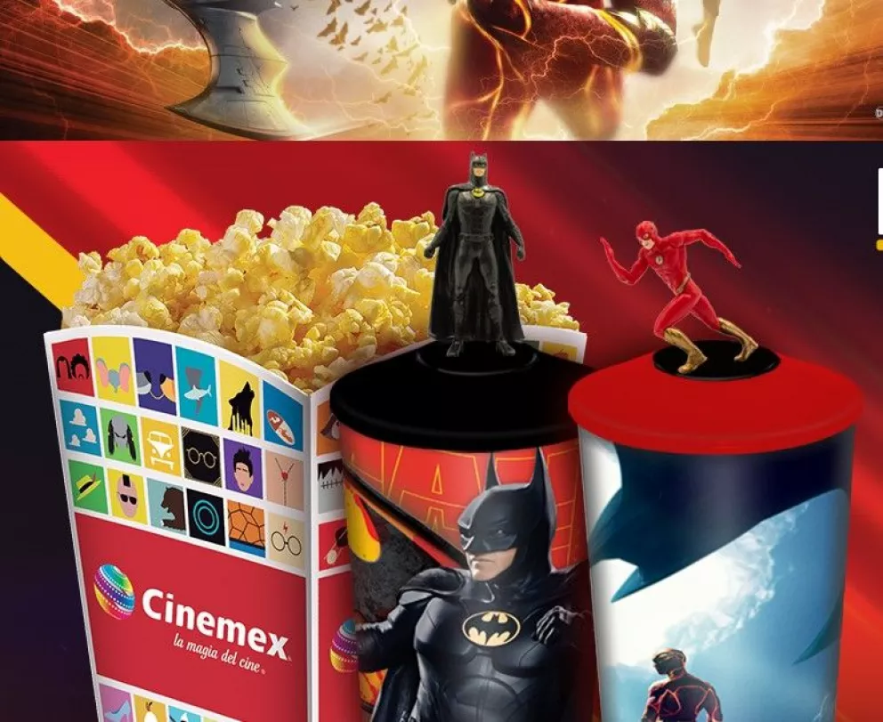 Precio de los vasos coleccionables de The Flasx en Cinemex. Foto: Cortesía