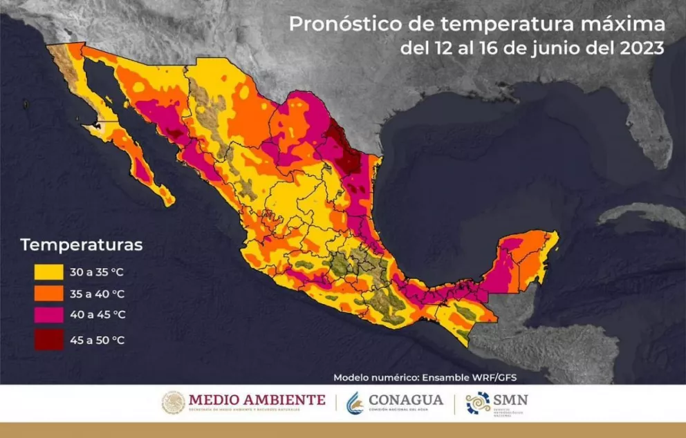 Clima hoy 13 de junio en México; temperaturas máximas superiores a 45 grados Celsius en Nuevo León y Tamaulipas