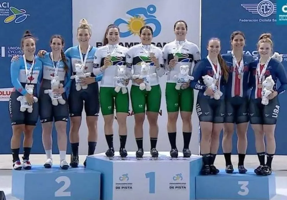 Las hermanas Luz Daniela y Antonieta Gaxiola obtienen medalla de oro en el Campeonato Panamericano de Ciclismo de Pista en Argentina.