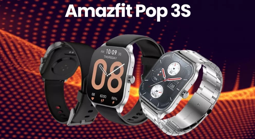 El nuevo reloj inteligente Amazfit Pop 3S, es resistente al agua y tienen una estética de gama alta. Foto: Cortesía