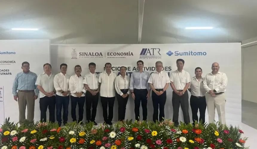 Autoridades estatales, municipales y directivos  asistieron en la inauguración de la planta ATR-SUMITOMO en Escuinapa.