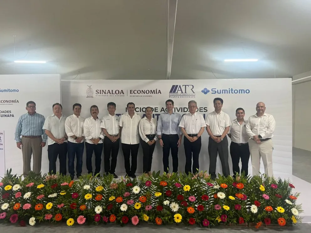 Autoridades estatales, municipales y directivos  asistieron en la inauguración de la planta ATR-SUMITOMO en Escuinapa.