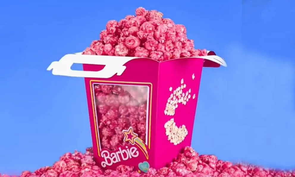 Palomitas rosas de Barbie en Cinépolis de Sonora y Sinaloa. Foto: Cortesía