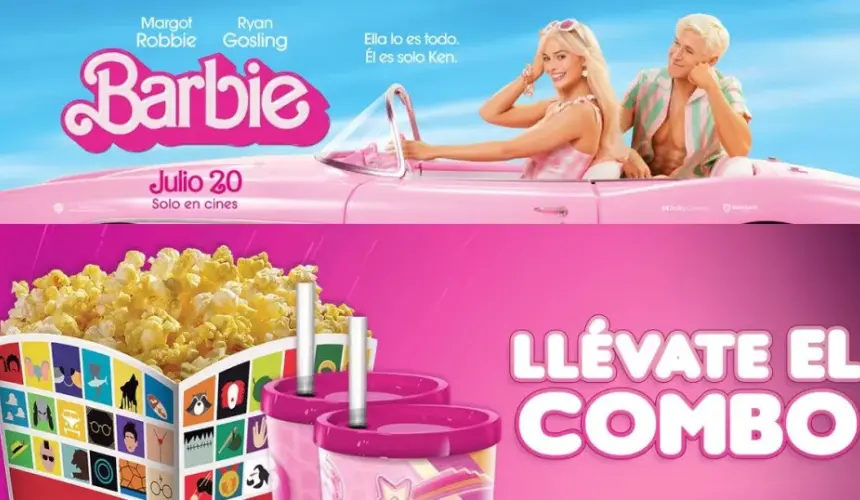 Son dos combos diferentes los que estará manejando Cinemex por el estreno de la película Barbie. Foto: Cortesía