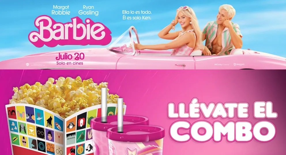 Son dos combos diferentes los que estará manejando Cinemex por el estreno de la película Barbie. Foto: Cortesía