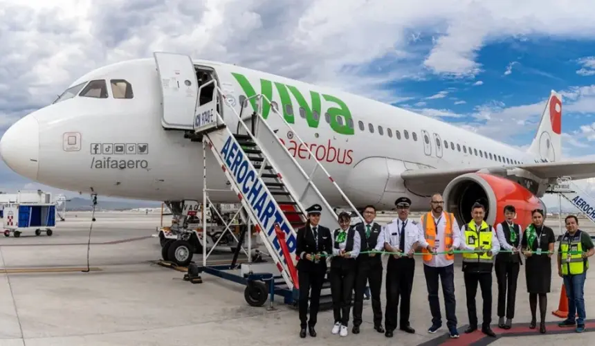 Tres nuevas rutas de vuelo tiene Viva Aerobús desde el AIFA en la Ciudad de México. Foto: Cortesía