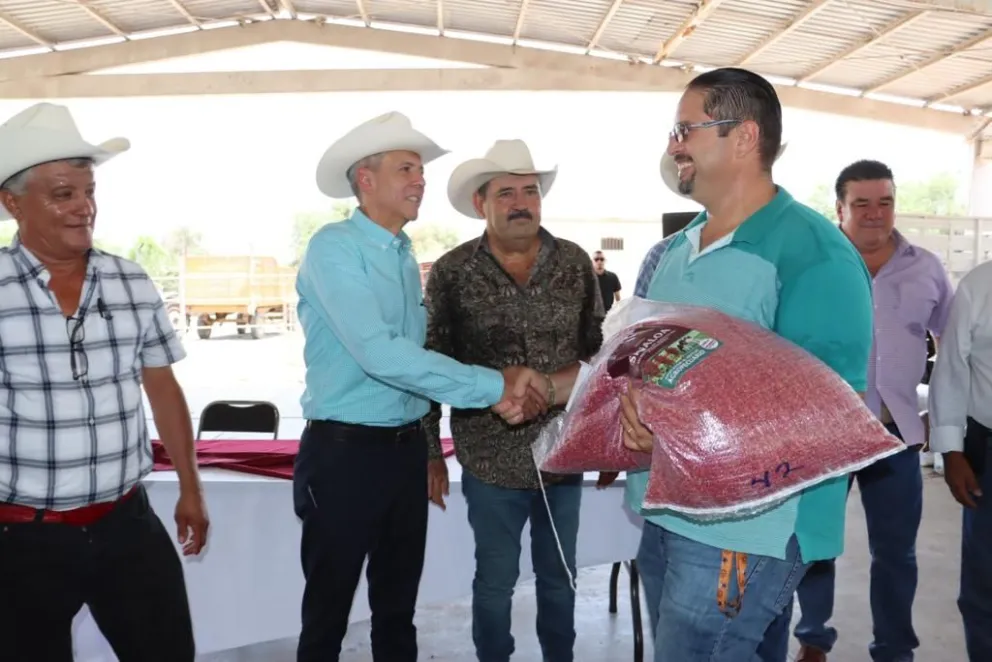 Entregan semilla a ganaderos del municipio de Ahome. Foto: Cortesía