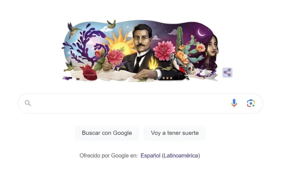 Este 27 de julio Google rinde homenaje con un doodle al poeta mexicano Ramón López Velarde por sus grandes aportes a la literatura.