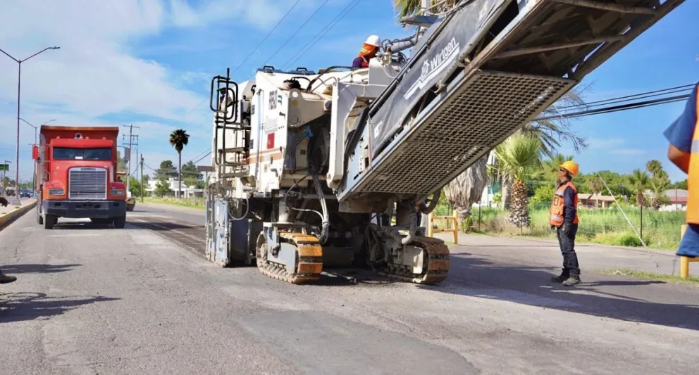 Avances de los trabajos de rehabilitación de calles en Delicias, Chihuahua. Foto: Cortesía