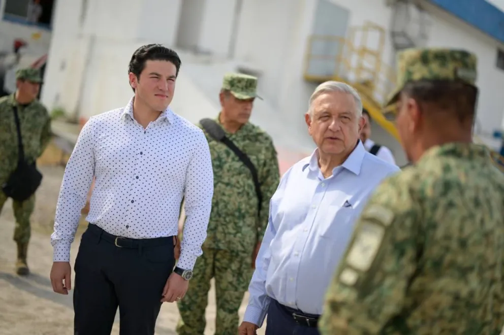 Supervisan los avances del Acueducto El Cuchillo II, en Nuevo León. Foto: Cortesía