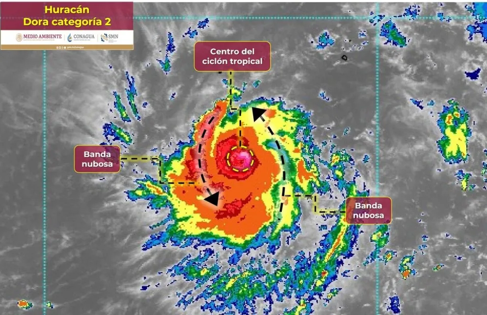 Huracán Dora en México: ¿dónde se ubica y cuál es su trayectoria? 