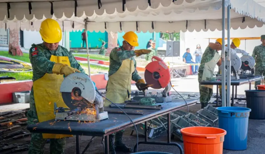 En Culiacán; así fue la destrucción de armas de fuego 