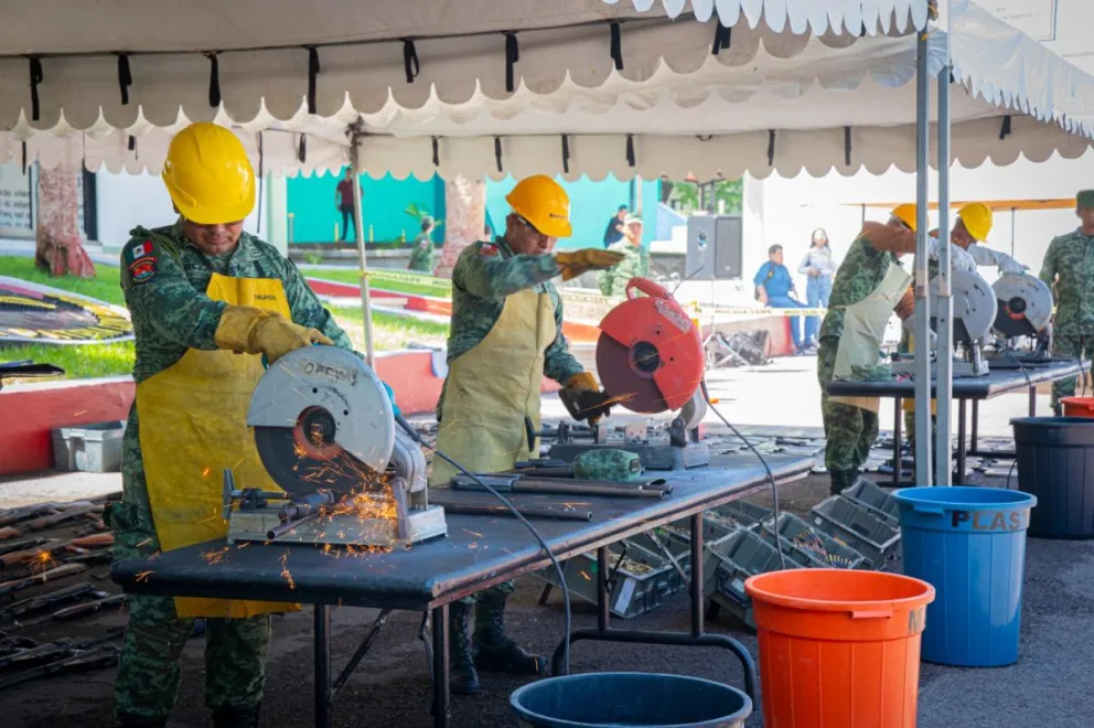 En Culiacán; así fue la destrucción de armas de fuego 