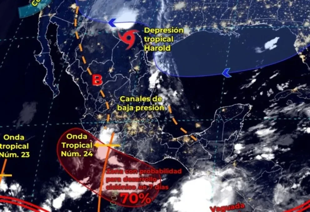 Clima en México 23 de agosto de 2023: prevén lluvias por Harold en el norte del país