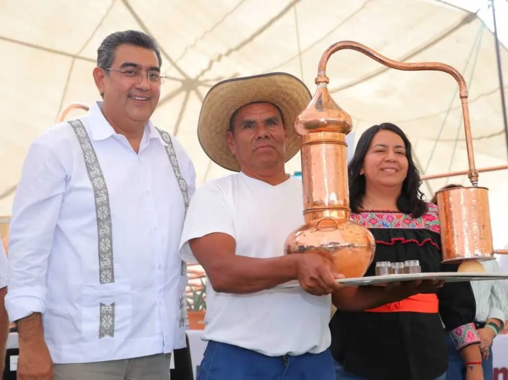 Puebla impulsa economía de la Mixteca con apoyos a productores de mezcal