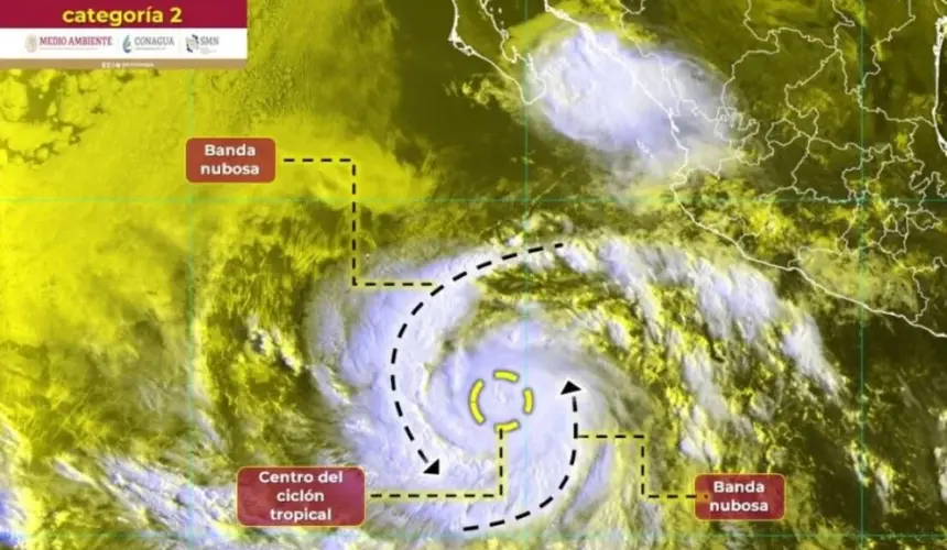 El huracán Jova propiciará lluvias fuertes con rachas de viento y oleaje elevado en algunos estados de México. Foto: Conagua