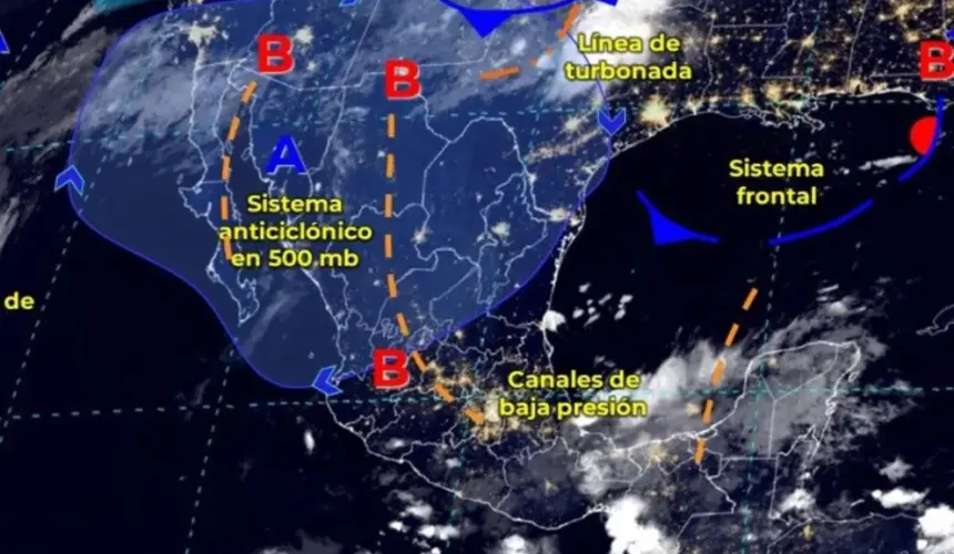 Un nuevo frente frío se aproxima a la frontera norte de México este lunes. Imagen: Conagua