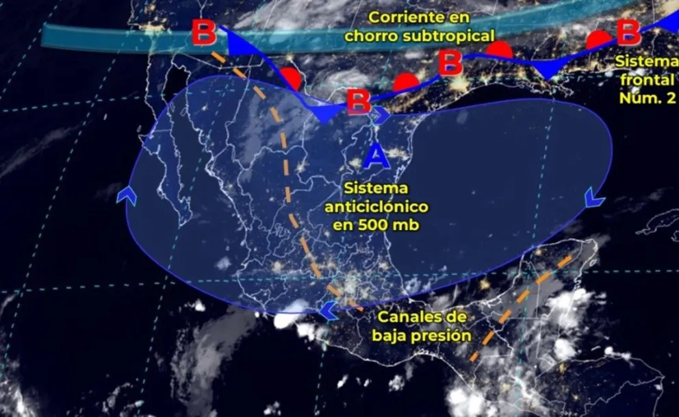 Persiste el pronóstico de lluvias y altas temperaturas en México este día. Imagen: Conagua