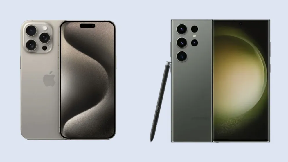 Comparamos las características del iPhone 15 Pro Max y el Samsung Galaxy S23 Ultra, lo mejor de cada marca. Imagen: Especial