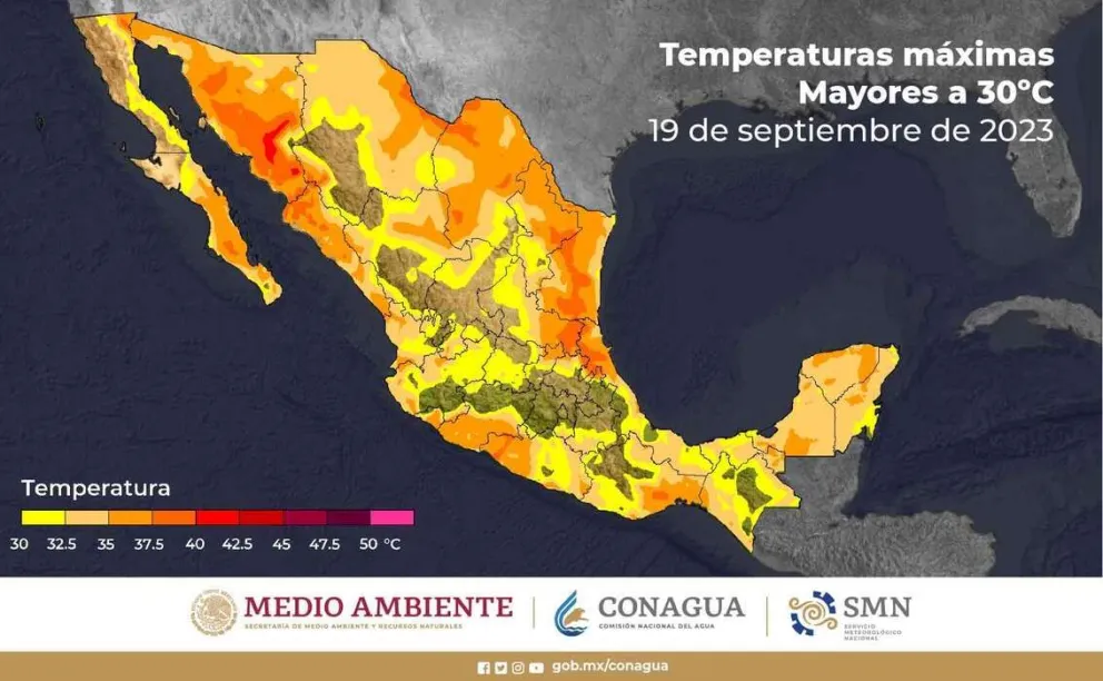 Este martes se esperan temperaturas mayores a los 40°C en Sinaloa y Sonora. Imagen: Conagua