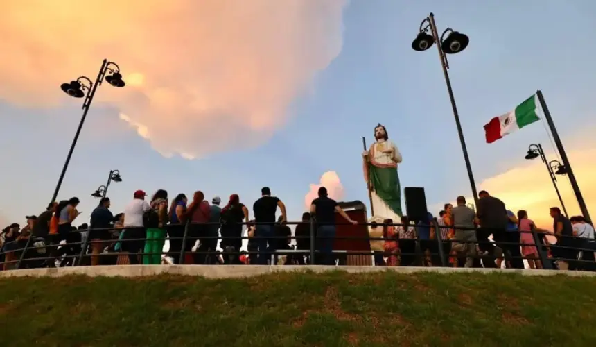 Así fue la inauguración del Parque Mirador de Badiraguato, con su monumental  San Judas Tadeo.