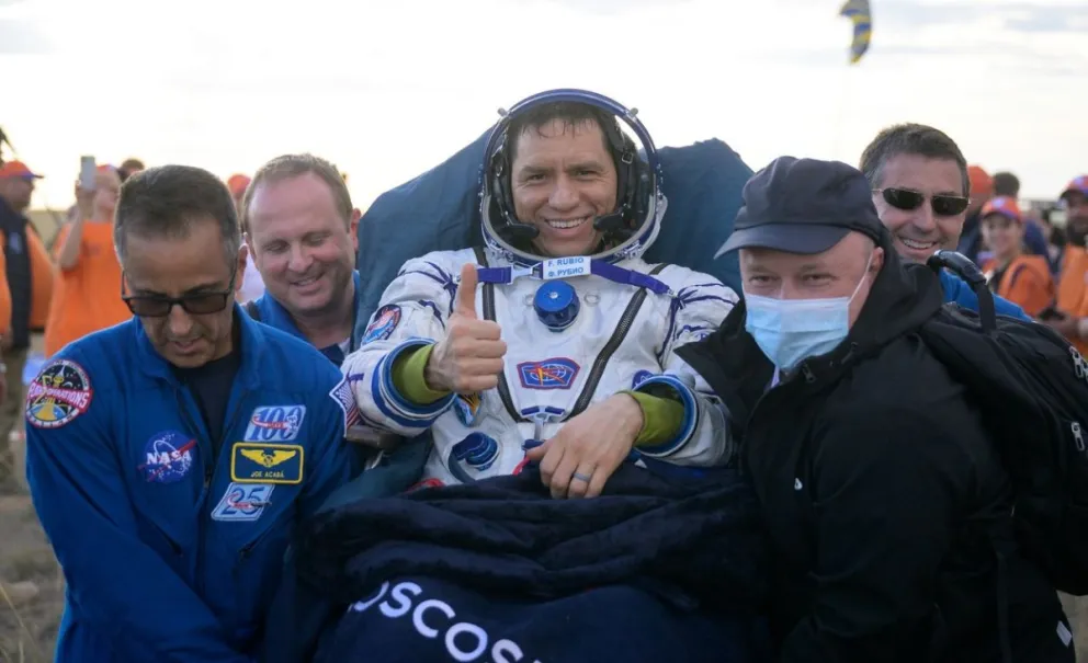 Frank Rubio aterrizó al sureste de la ciudad de Dzhezkazgan, en Kazajistán. Foto: NASA