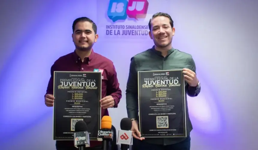 Lanza ISJU e IMJU convocatoria al Premio Estatal de la Juventud “Rafael Buelna Tenorio”.