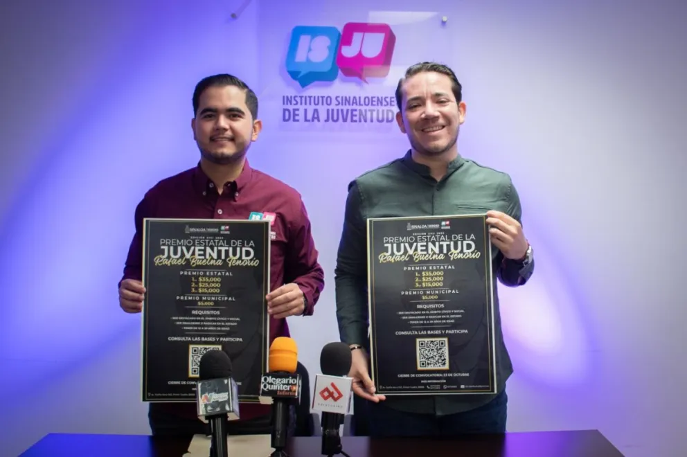 Lanza ISJU e IMJU convocatoria al Premio Estatal de la Juventud “Rafael Buelna Tenorio”.