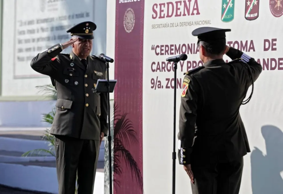 Toma de protesta del comandante de la Novena zona Militar. Foto: Cortesía