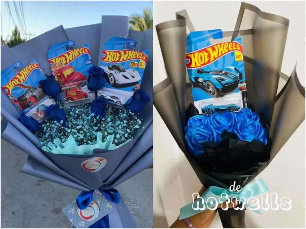 Videos viralizados en TikTok anuncian que esta es una fecha especial para regalar flores azules y Hot Wheels. Fotos: TikTok
