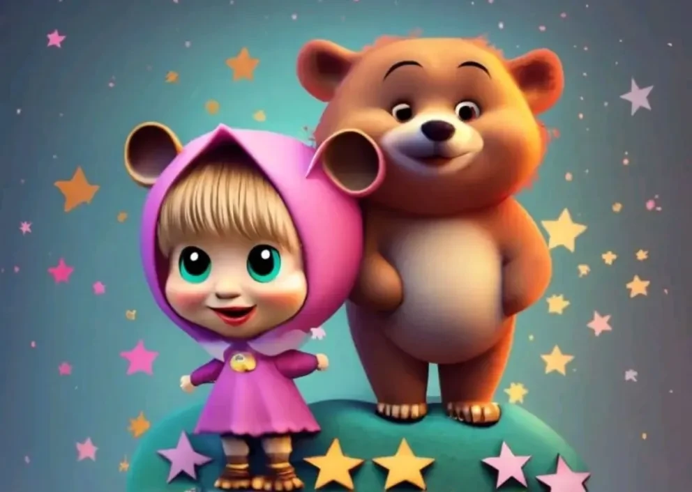 Busca el nombre de tu hij@ o sobrin@ en estos diseños en 3D con temática Winnie the Pooh y de Masha y el Oso, realizados por la inteligencia artificial. Foto: Cortesía