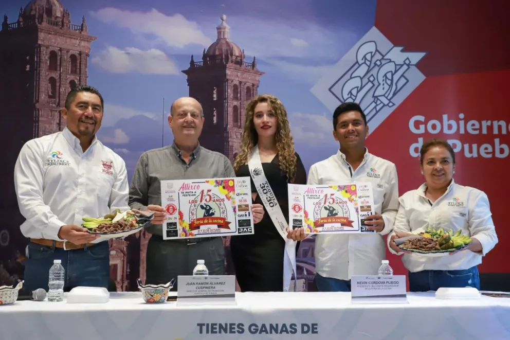 Anuncian autoridades la edición 15 de la Feria de la Cecina de Atlixco, en Puebla 2023. Foto: Cortesía