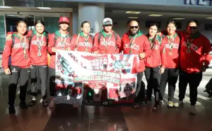 Al ritmo de la banda reciben a los mundialistas sinaloenses de Béisbol Five 