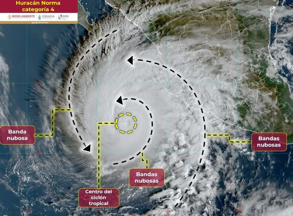 Huracán Norma sube a categoría 4, ¿cuál es su trayectoria? Clima en México hoy 19 de octubre de 2023