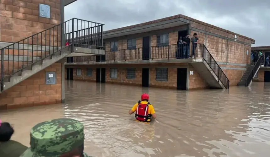 Norma provoca fuertes inundaciones en Navolato. Foto: Cortesía