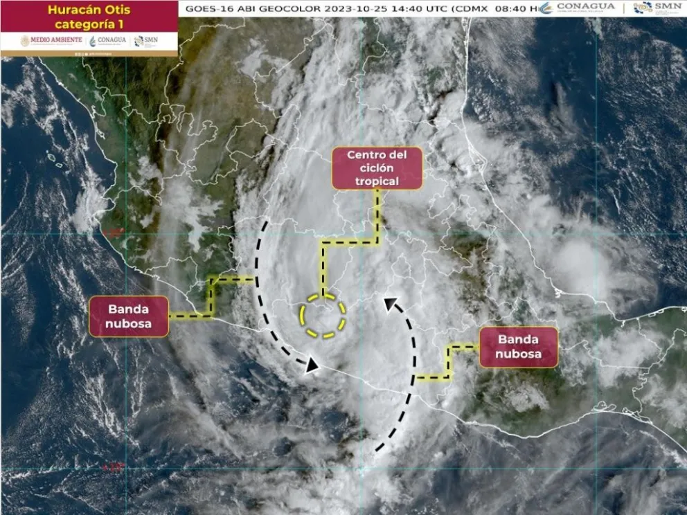 Huracán Otis se debilita tras tocar tierra en Guerrero: pronóstico del clima hoy 25 de octubre