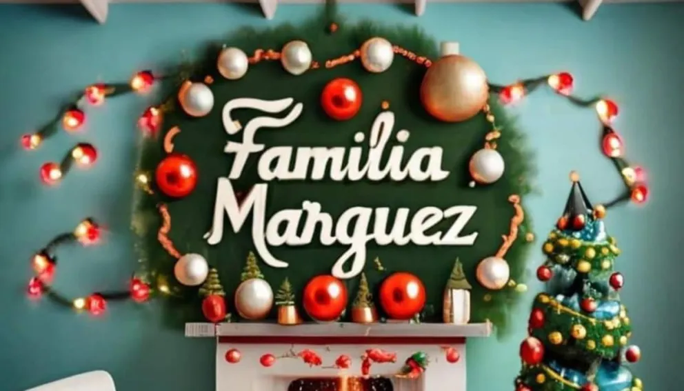 Apellidos de familias al estilo Navidad con diseño 3D. Foto: Cortesía