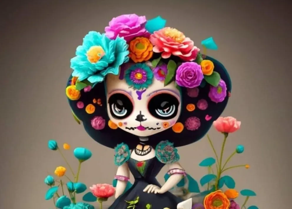 Lista de nombres con vestidos espectaculares de catrinas y catrines al estilo charro en 3D. Foto: Cortesía